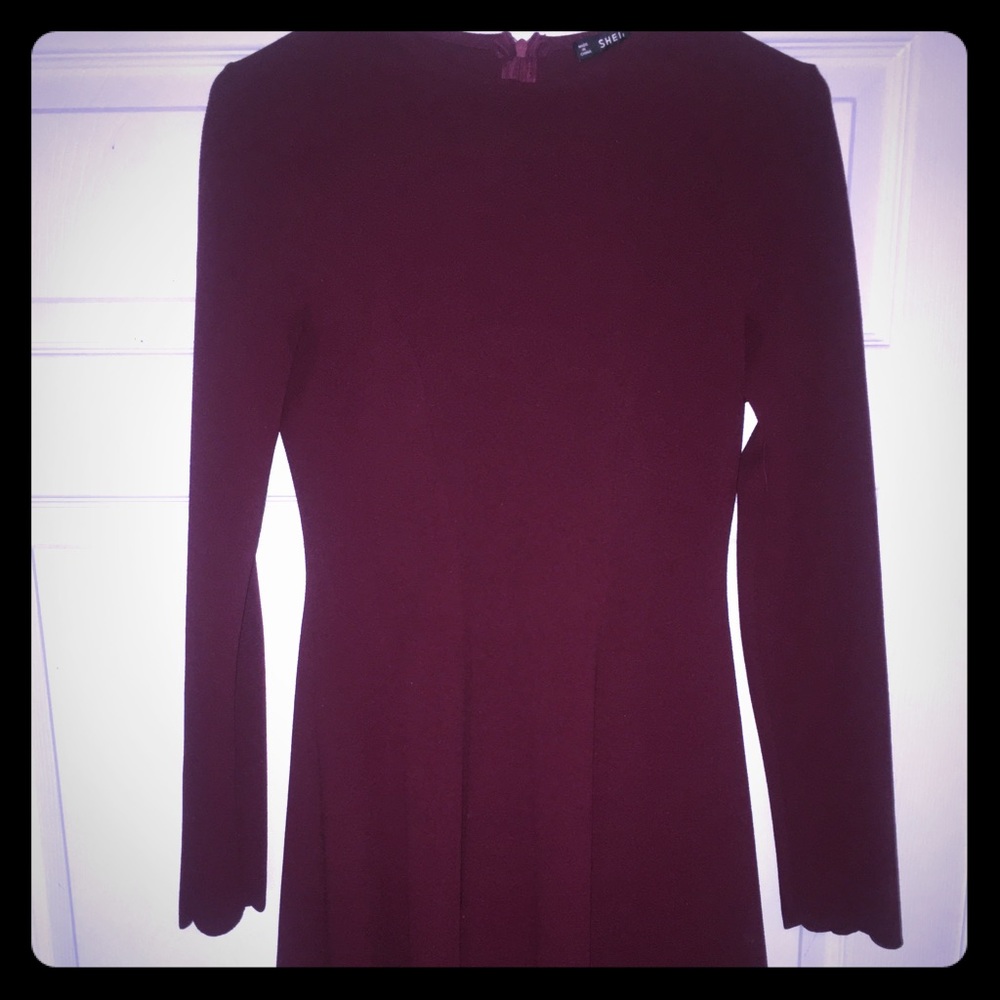 Burgundy long sleeve dress